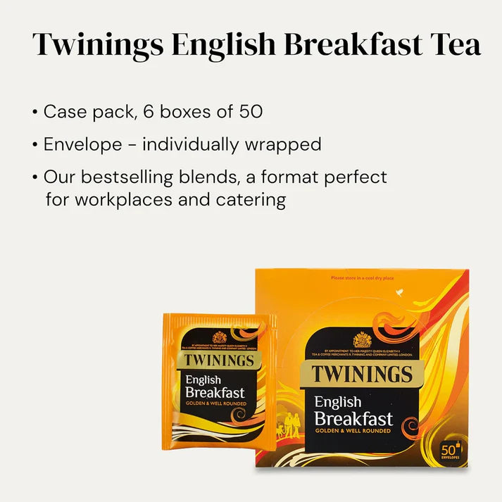 Twinings English Breakfast Enveloped / pack of 100 X 6 boxes