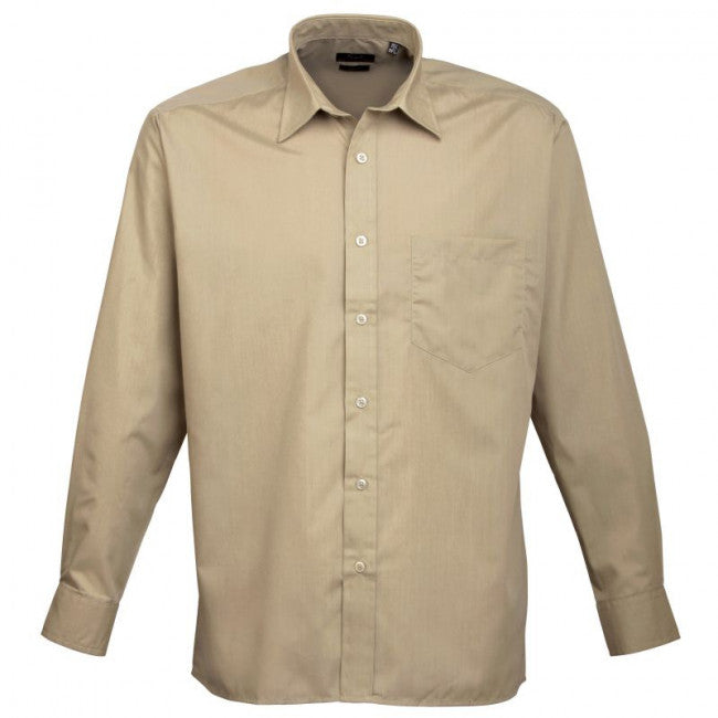 Premier Mens Long Sleeve Colours Poplin Shirt