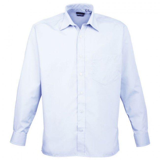 Premier Mens Long Sleeve Colours Poplin Shirt