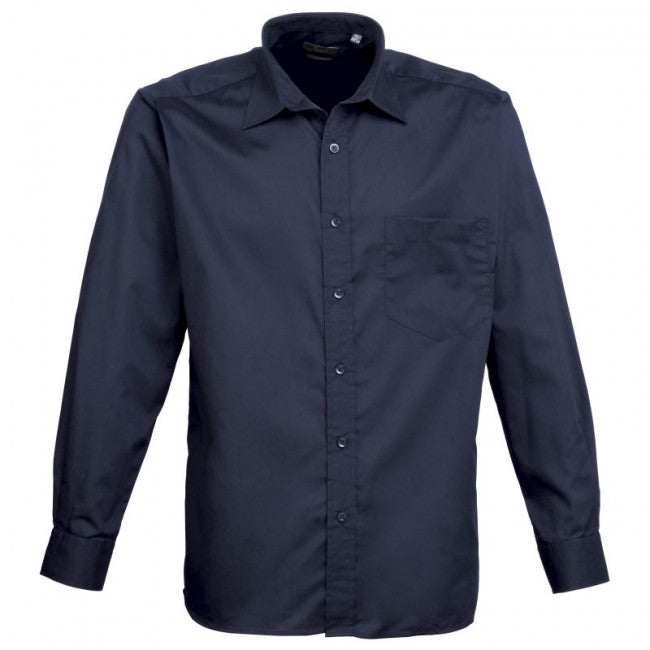 Premier Mens Long Sleeve Colours Poplin Shirt