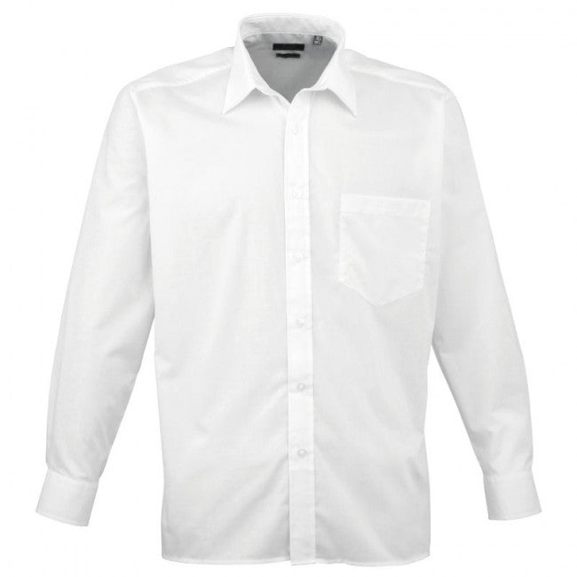 Premier Mens Long Sleeve Colours Poplin Shirt