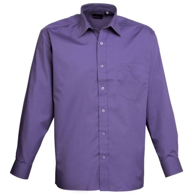 Premier Mens Long Sleeve Colours Poplin Shirt