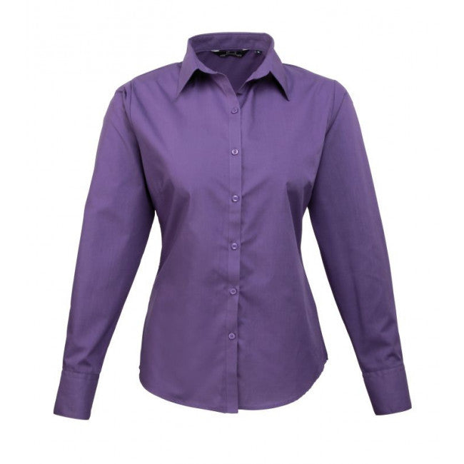Premier Womens Long Sleeve Colours Poplin Blouse
