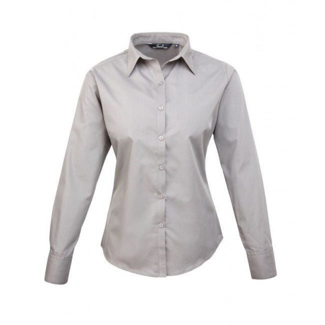 Premier Womens Long Sleeve Colours Poplin Blouse