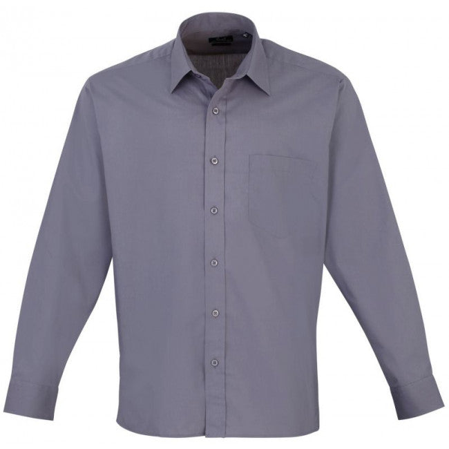 Premier Mens Long Sleeve Colours Poplin Shirt