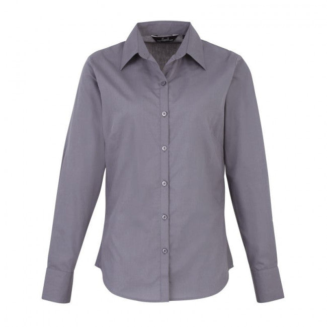Premier Womens Long Sleeve Colours Poplin Blouse