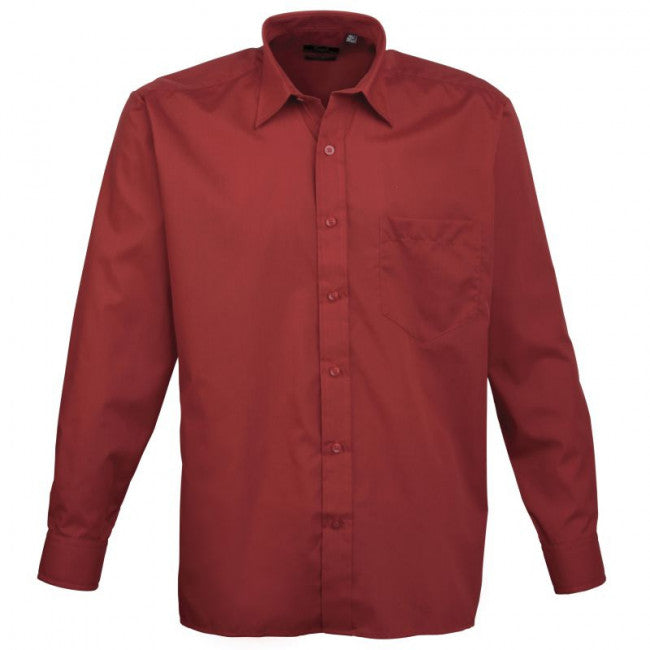 Premier Mens Long Sleeve Colours Poplin Shirt