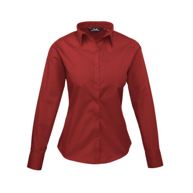 Premier Womens Long Sleeve Colours Poplin Blouse
