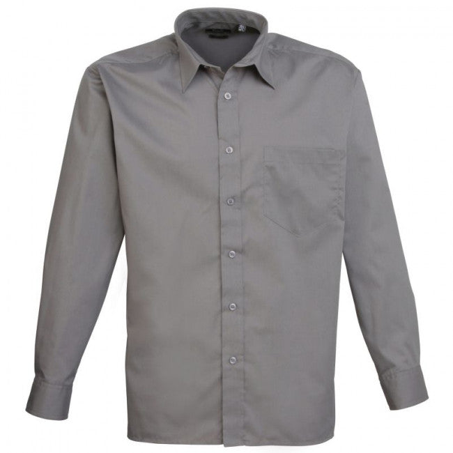 Premier Mens Long Sleeve Colours Poplin Shirt