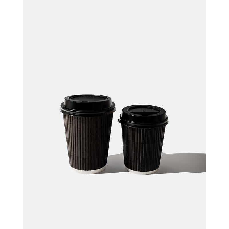 Black Paper Ripple Wall Coffee Cups