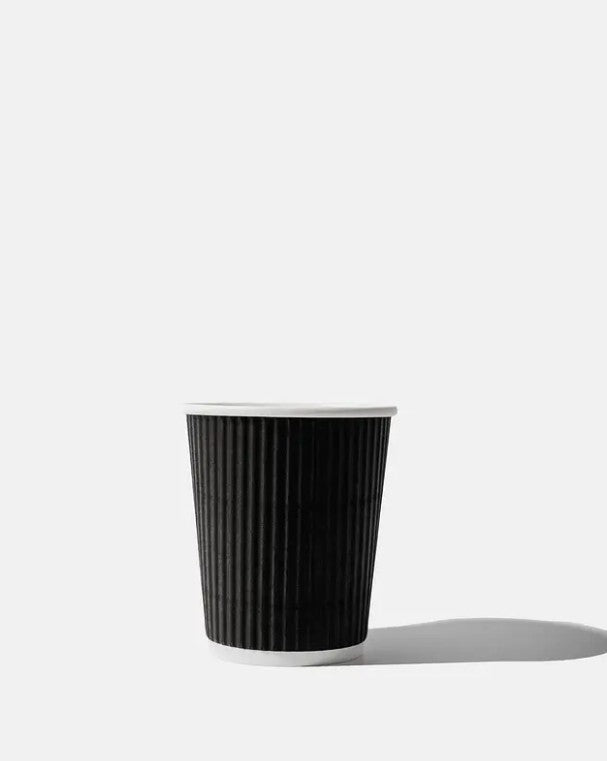 Black Paper Ripple Wall Coffee Cups
