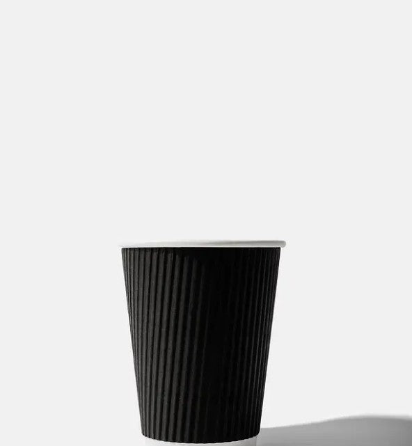 Black Paper Ripple Wall Coffee Cups
