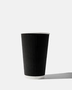 Black Paper Ripple Wall Coffee Cups