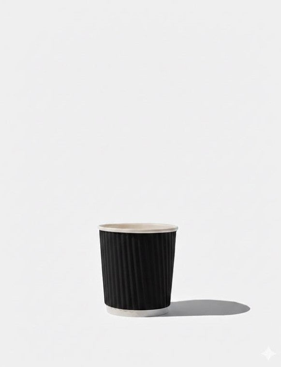 Black Paper Ripple Wall Coffee Cups