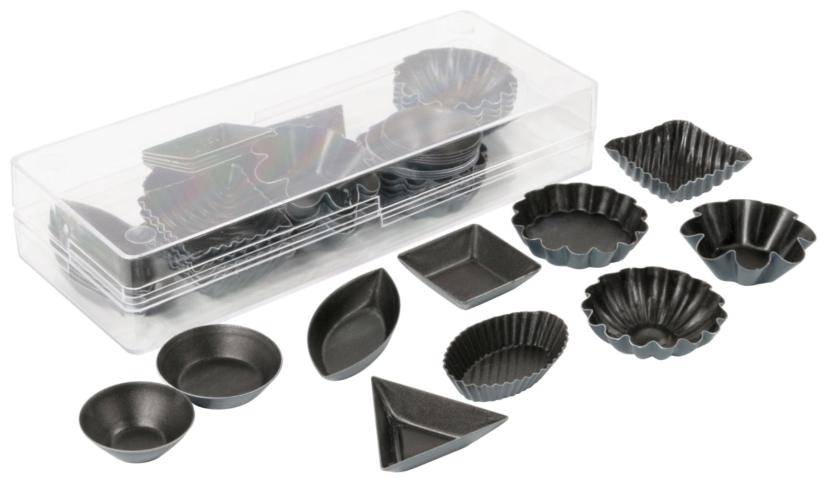 Non-Stick Petit Four Moulds 50 pcs. in 10 different shapes