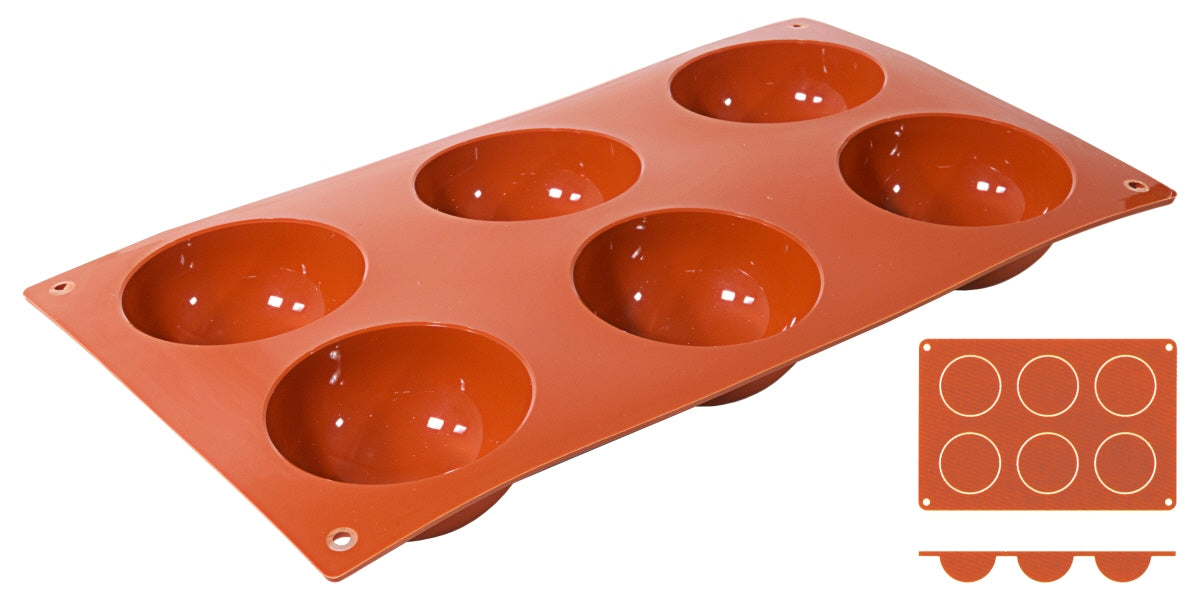 Non-Stick Hemispherical Moulds with 6 moulds