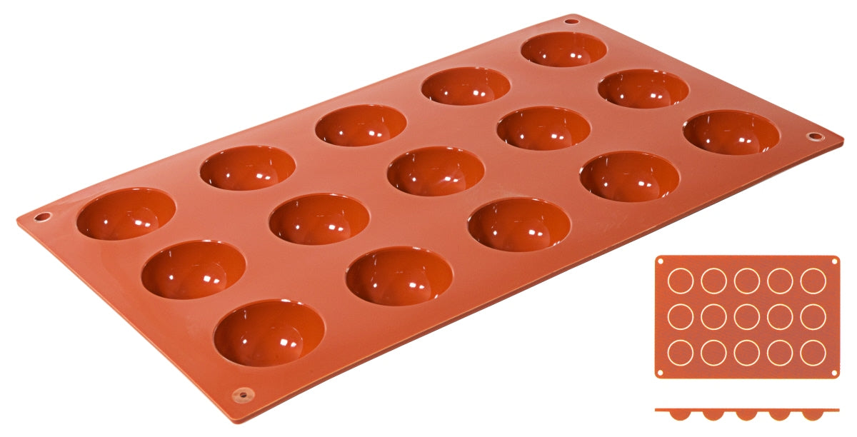 Non-Stick Hemispherical Moulds with 15 moulds
