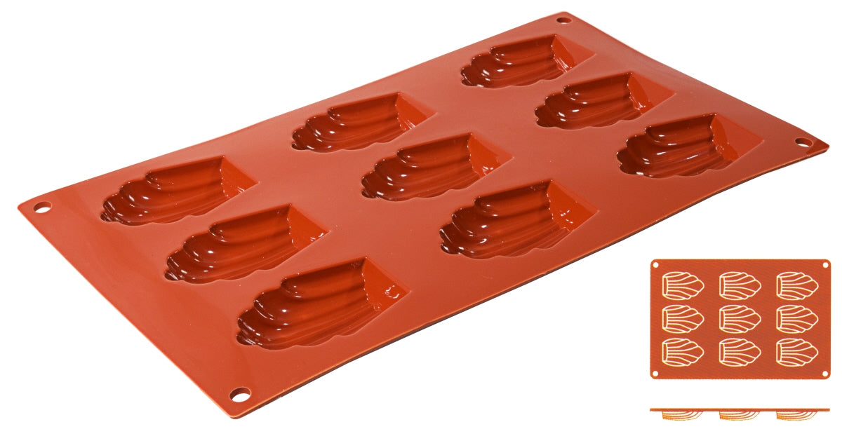 Non-Stick Madeleine Moulds with 9 moulds