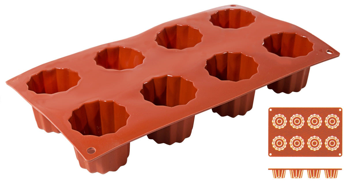 Non-Stick Bordelaise Moulds with 8 mould