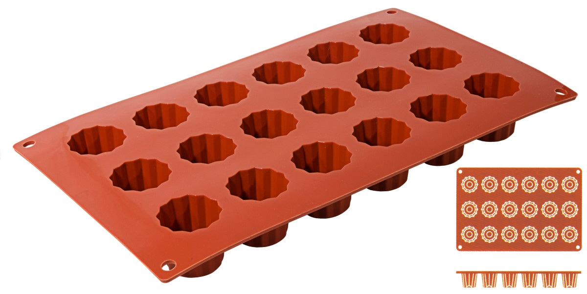 Non-Stick Bordelaise Moulds with 18 moulds