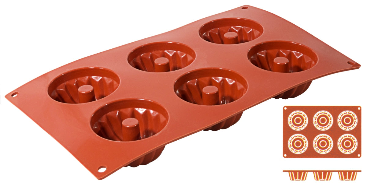 Non-Stick Gugelhupf Moulds with 6 moulds