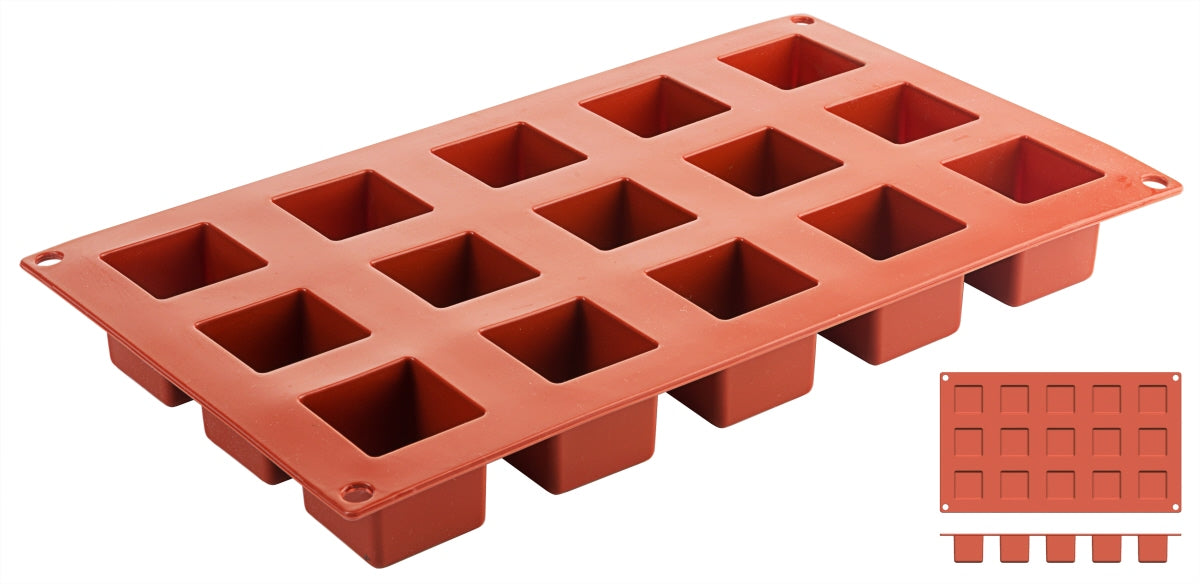 Non-Stick Cube Moulds with 15 moulds