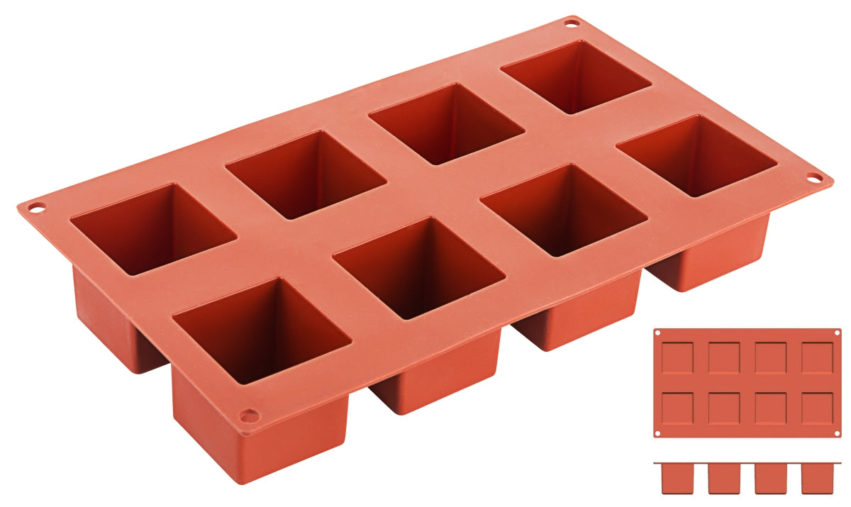 Non-Stick Cube Moulds with 8 moulds