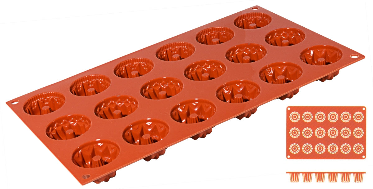 Non-Stick Gugelhupf Moulds with 18 moulds