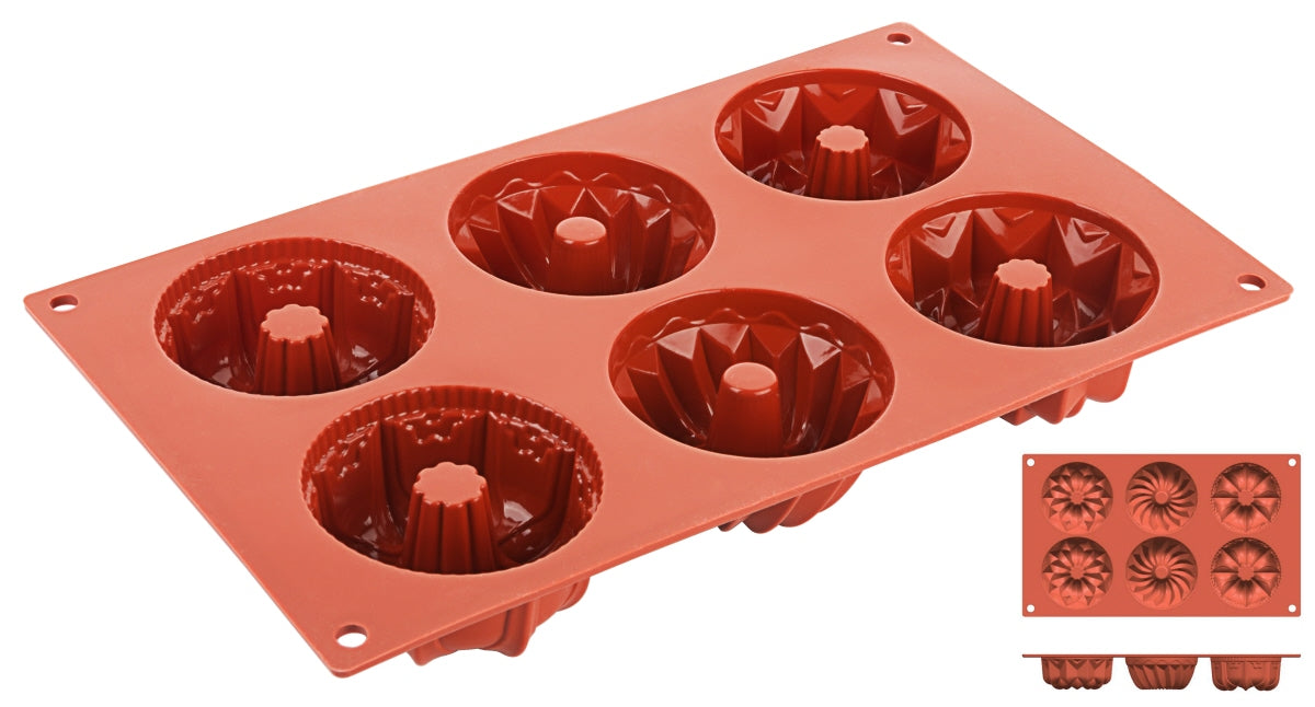 Non-Stick Gugelhupf Moulds with 6 moulds