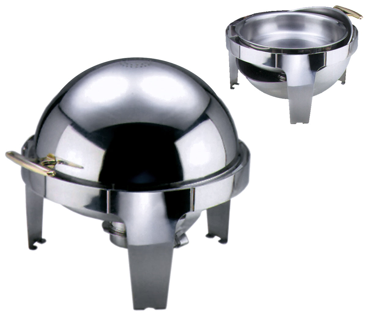Roll Top Chafing Dish, round with one burner pot