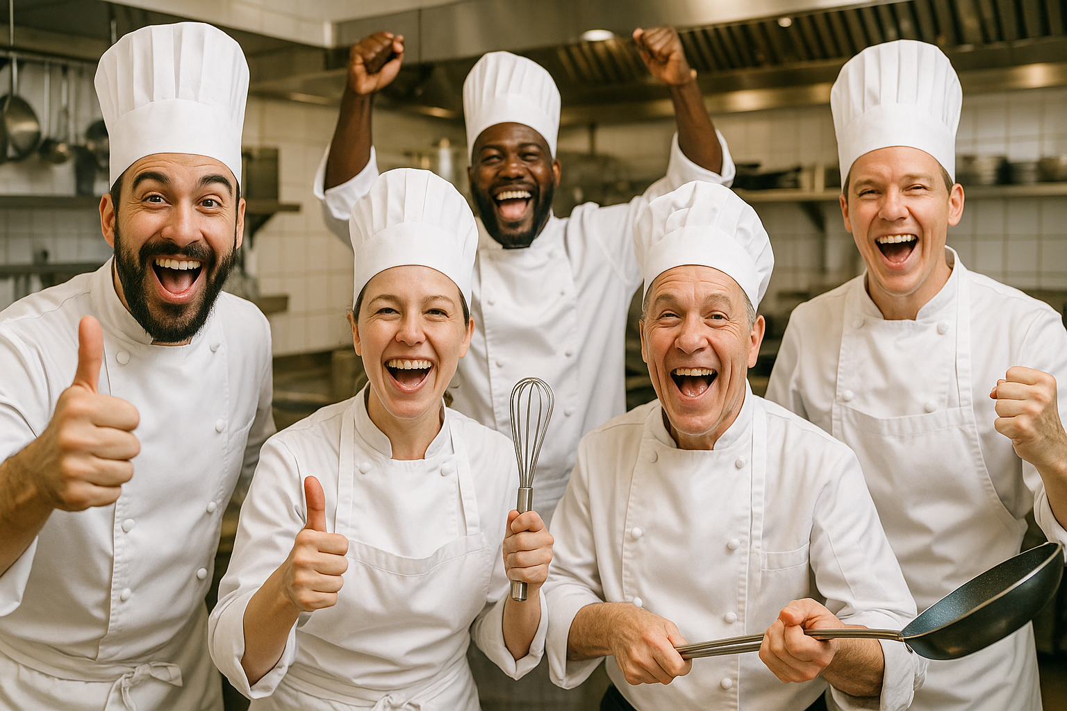 CHEFS ALL VERY HAPPY