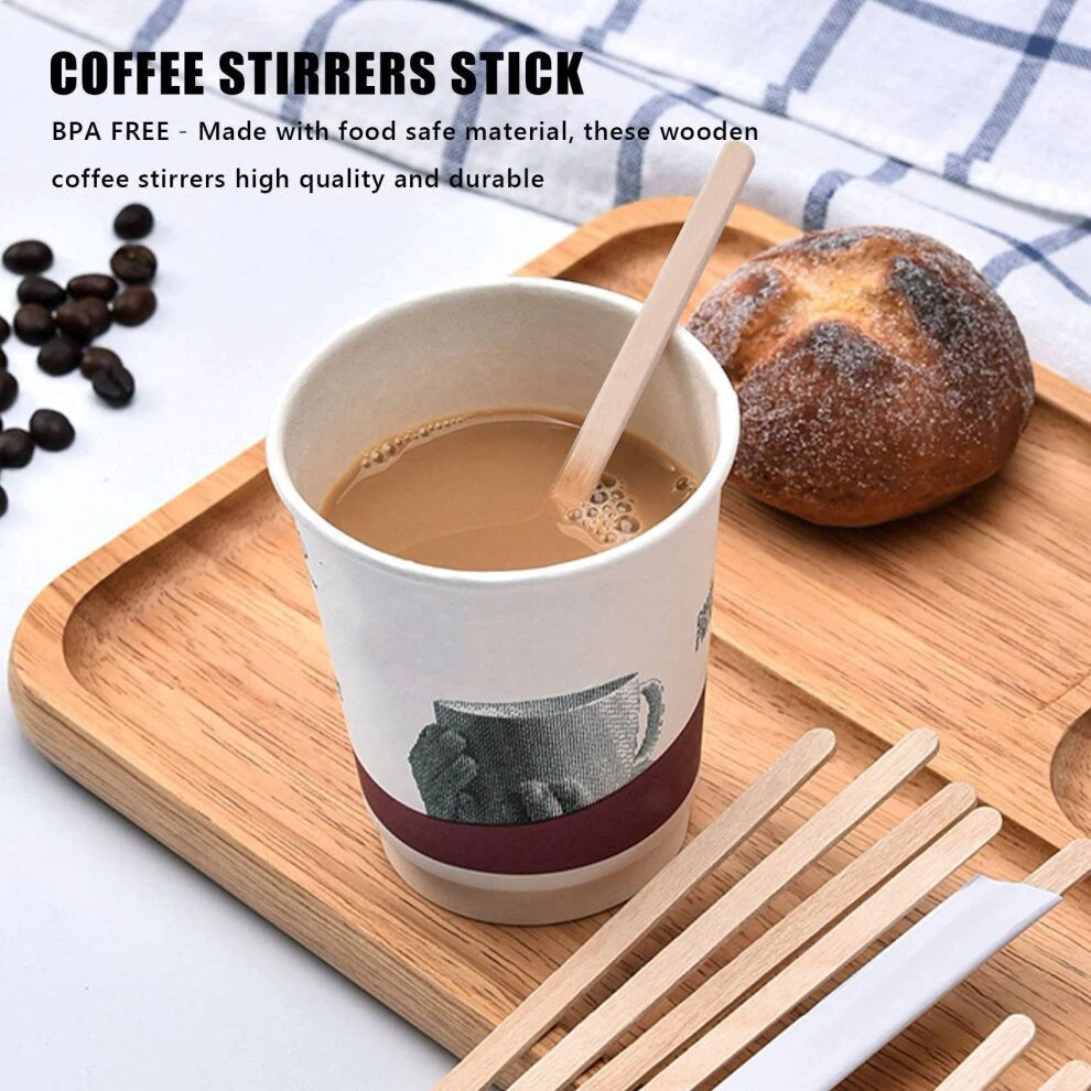 Belgravia Eco Friendly Birchwood Wooden 5.5" Coffee Stirrers / Pack of 1000