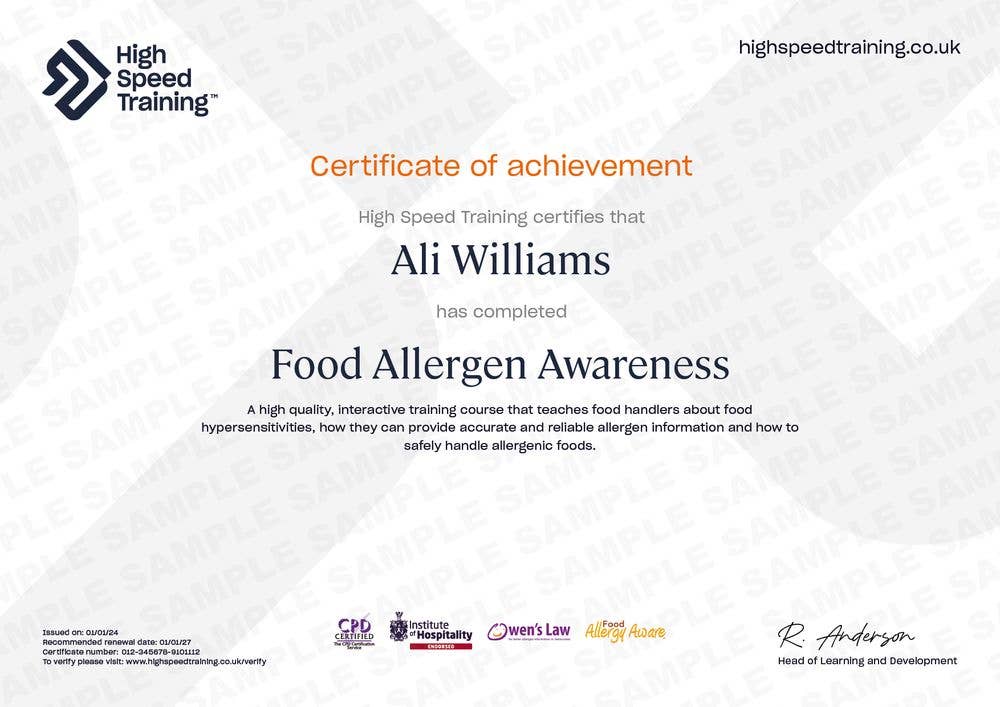 Food Allergen Awareness Training