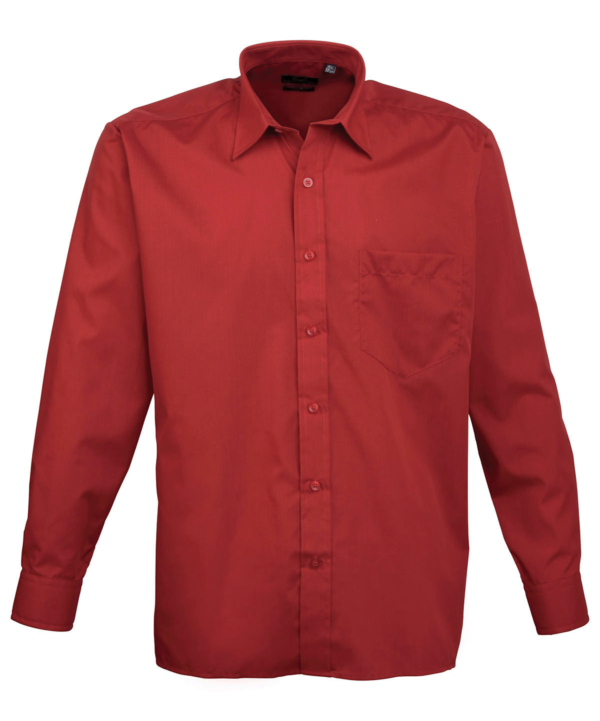 Men's Poplin Long Sleeve Work Shirt - Burgundy