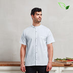Premier Mens Recycled Mandarin Collar Chefs Shirt